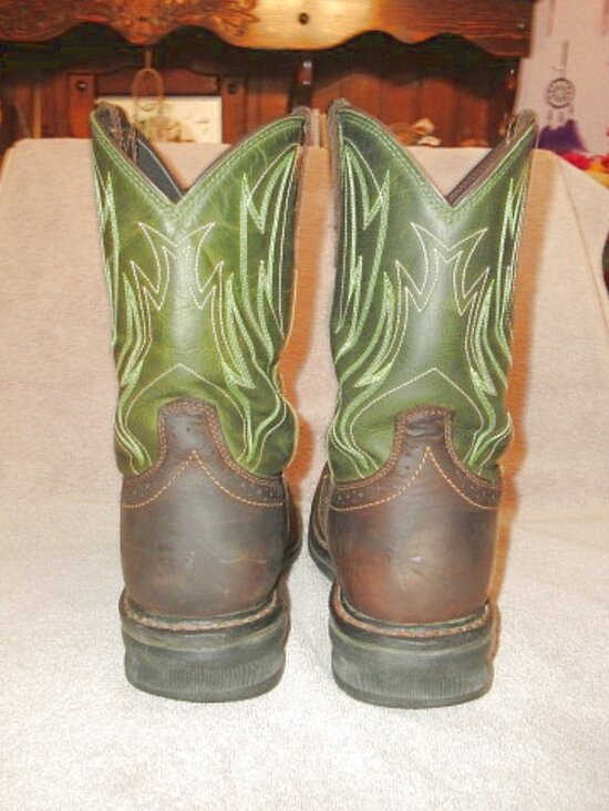 Ariat Sierra Shock Shield Steel Toe Work Boots Mens 12 D Green Leather Western main image 11